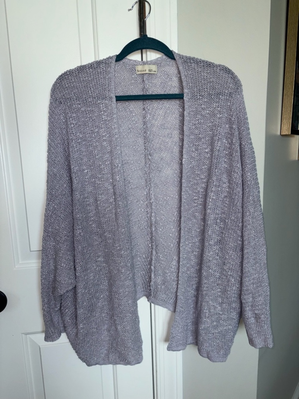 Light Lavender Open Cardigan Sweater